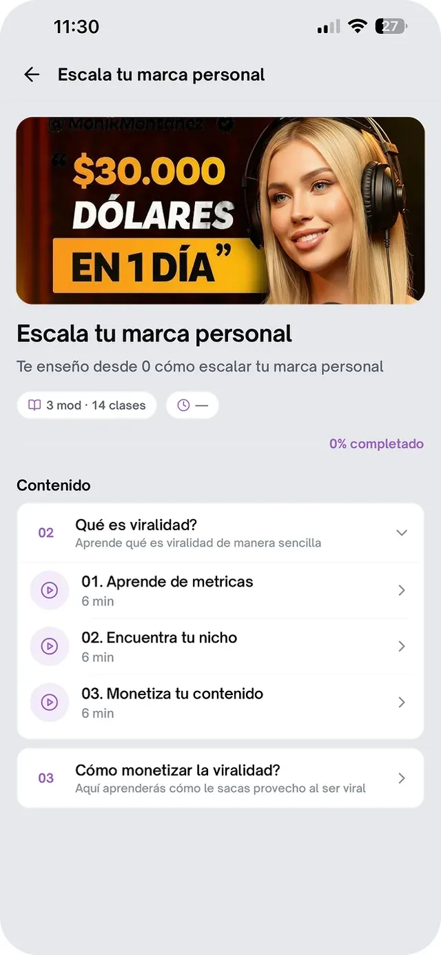 WEMANY — detalle de curso